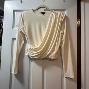 Express Cream Drape Blouse